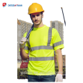 ANSI Road Work Short Sleeve Yellow 100% Polyester High Visibility Reflective Safety T-shirt